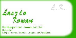 laszlo koman business card