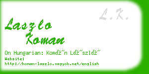 laszlo koman business card